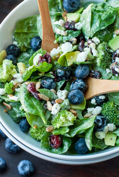 blueberry-broccoli-spinach-salad-with-poppyseed-ranch image