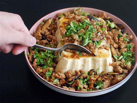 silken-tofu-with-spicy-sausage-recipe-serious-eats image