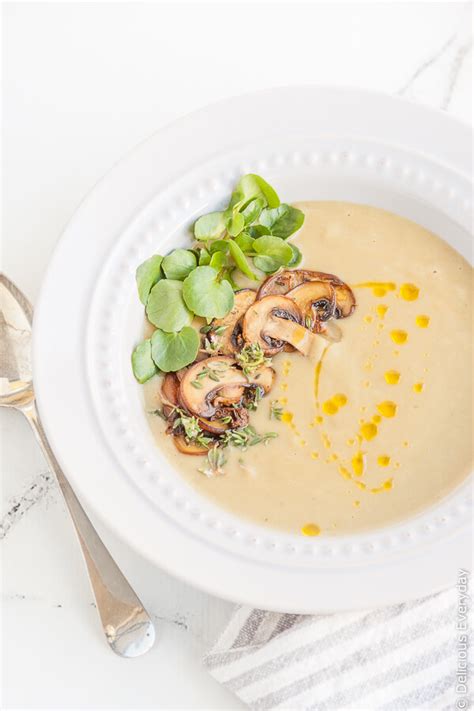 jerusalem-artichoke-soup-with-mushrooms-watercress image