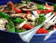 healthy-snow-peas-and-red-pepper-salad-vegan image