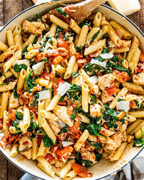 tomato-spinach-chicken-pasta-jo-cooks image