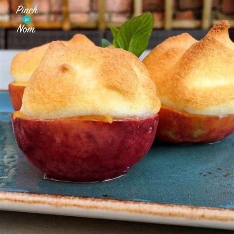 baked-amaretto-peaches-with-meringue-pinch-of-nom image