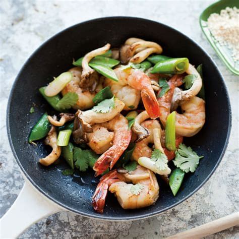 stir-fried-shrimp-with-sugar-snap-peas-and-mushrooms image