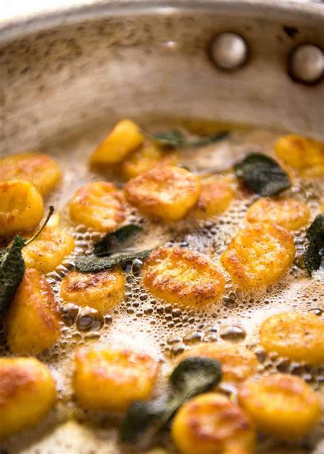 easy-pumpkin-gnocchi-with-sage-butter-sauce-recipetin image