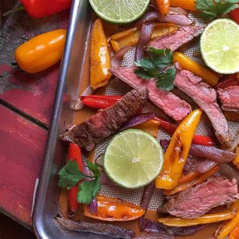sheet-pan-beef-fajitas-quick-and-easy-dinner image