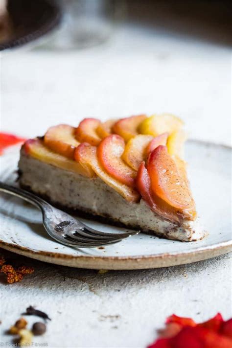 goat-cheese-cheesecake-with-honey-apples-food image