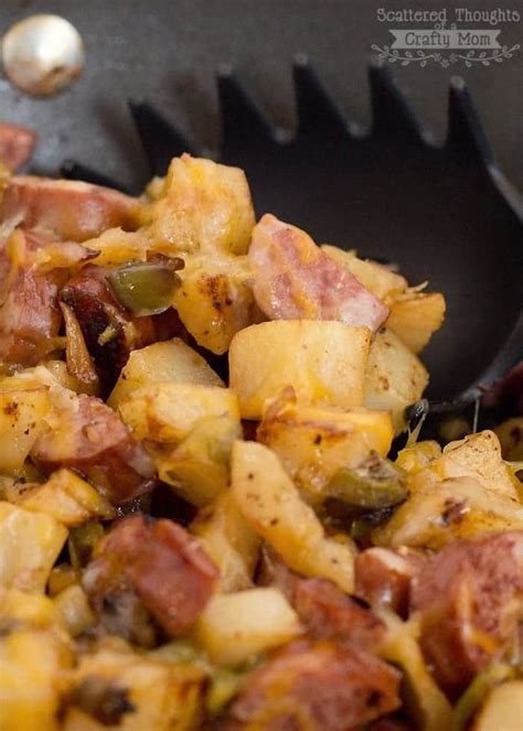 easy-skillet-meal-cheesy-sausage-and-potato-hash image