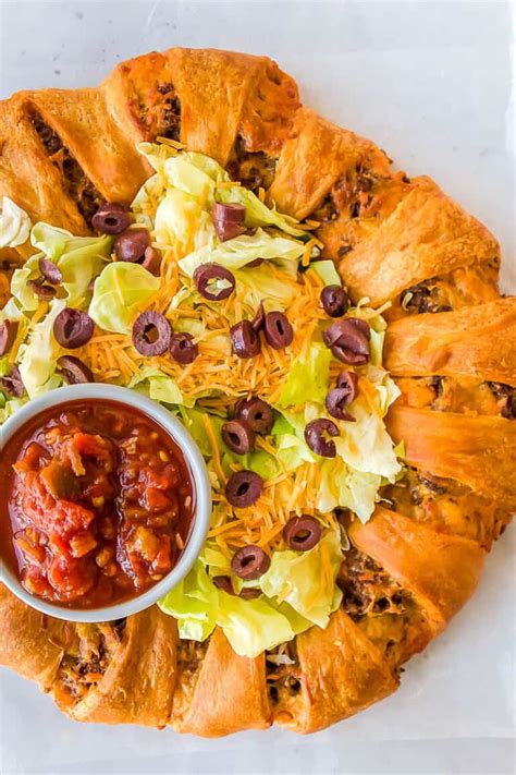easy-crescent-roll-taco-ring-recipe-all-things-mamma image