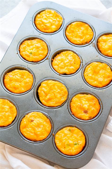 100-calorie-cheesy-sausage-and-egg-muffins-averie image