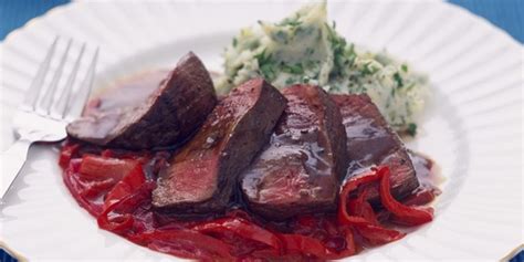 fillet-steak-of-venison-with-red-pepper-and-onion-relish image