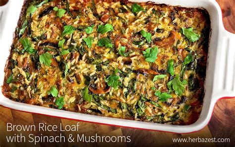 brown-rice-loaf-with-spinach-mushrooms-herbazest image