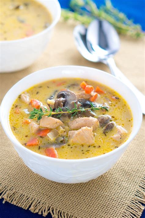creamy-chicken-and-mushroom-soup-delicious image