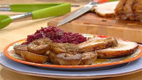 danish-roast-pork-potatoes-and-red-cabbage-with image