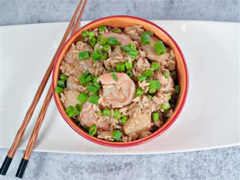 asian-style-shrimp-and-rice-with-water-chestnuts image