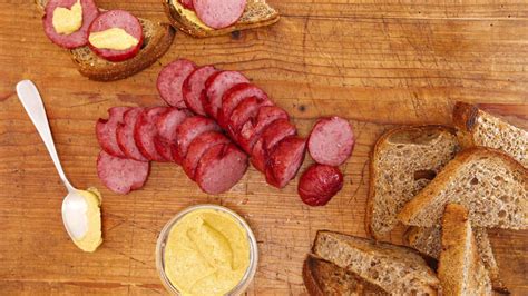 baked-salami-brown-bread-mustard-recipe-rachael image