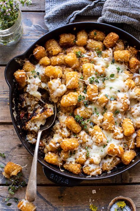 one-skillet-french-onion-tater-tot-casserole-half image