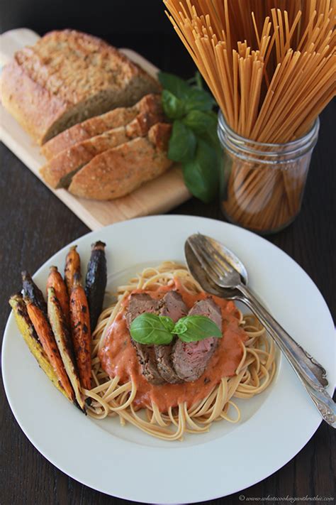 steak-linguini-pasta-with-creamy-tomato-basil image