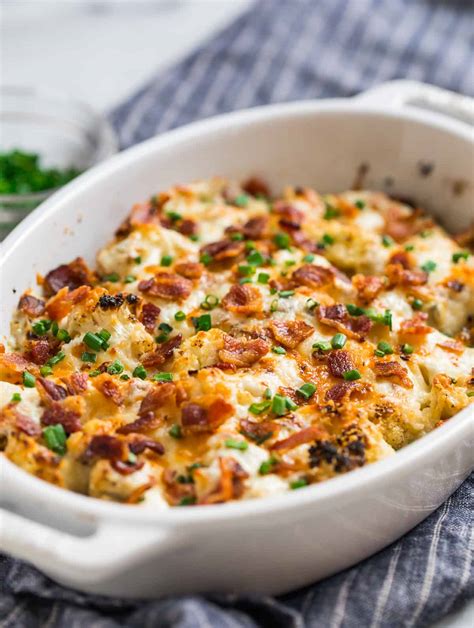 cauliflower-casserole-with-cream-cheese-and-bacon image