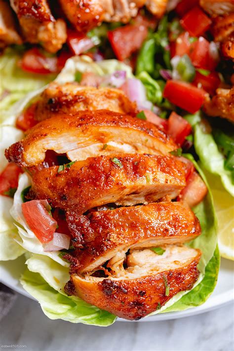 salsa-chicken-lettuce-wraps-recipe-eatwell101com image