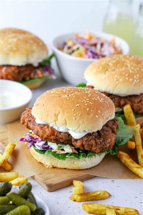 crispy-chicken-burgers-with-buttermilk-the-cooking image
