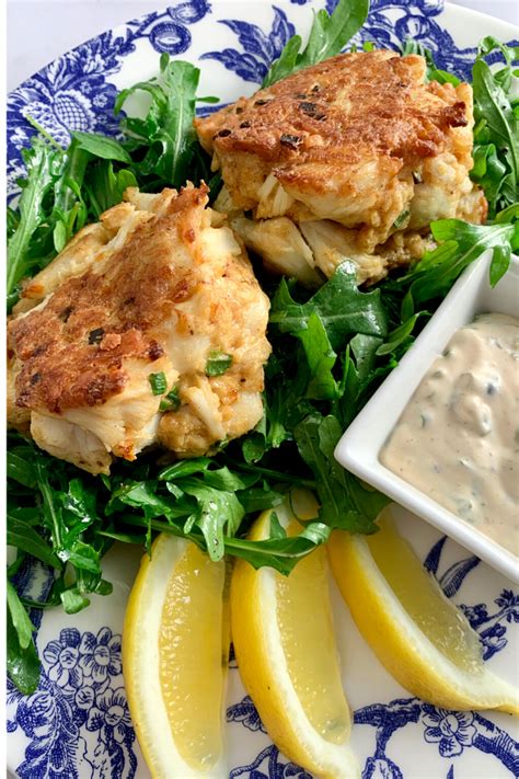 crab-cakes-with-lemon-caper-sauce-grill-momma image
