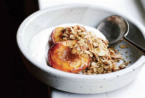 roast-peaches-with-easy-granola-recipe-leites-culinaria image