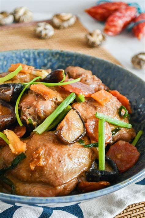 braised-chicken-with-mushrooms-and-chinese-sausages image