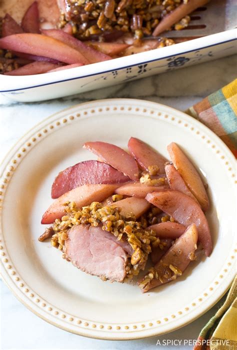 candied-pecan-crusted-pork-tenderloin-with-baked-pears image