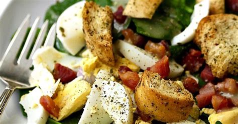 spinach-salad-with-pancetta-eggs-and-mustard image