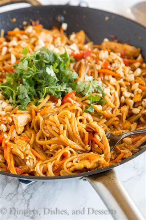 spicy-thai-noodles-with-chicken-dinners-dishes image