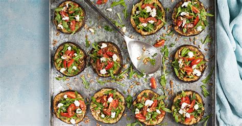 grilled-aubergine-with-tomato-rocket-and-goats-cheese image