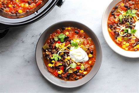 crock-pot-black-bean-chili-recipes-the-spruce-eats image