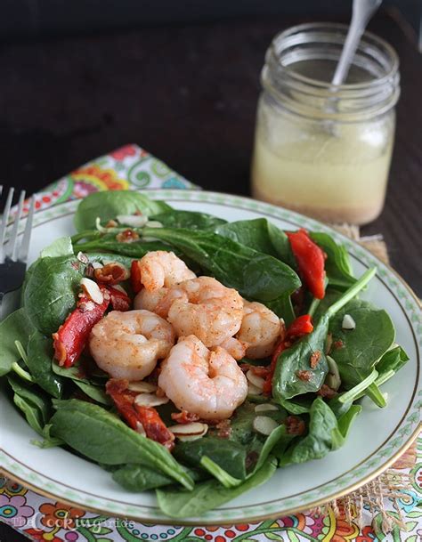 grilled-shrimp-salad-with-hot-bacon-dressing-the image