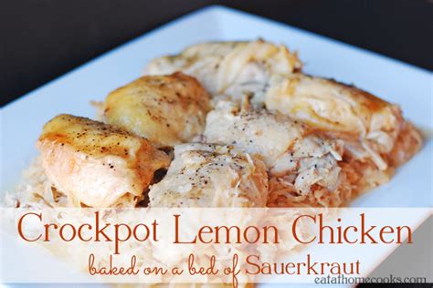 lemon-chicken-baked-on-a-bed-of-sauerkraut image