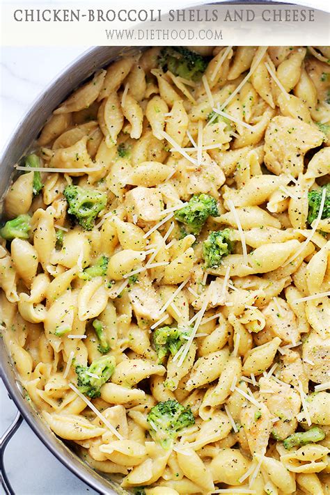 chicken-broccoli-shells-and-cheese-recipe-diethood image