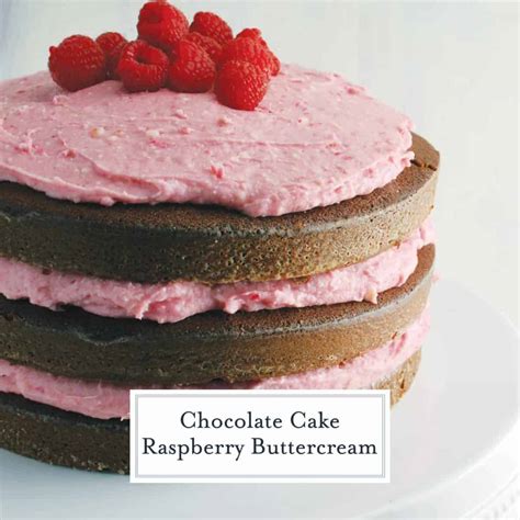 chocolate-cake-with-raspberry-buttercream-savory image