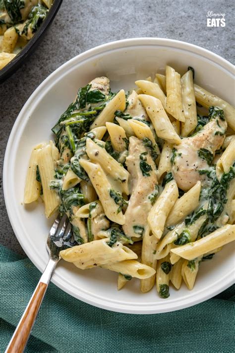 creamy-garlic-chicken-with-spinach-penne-pasta image
