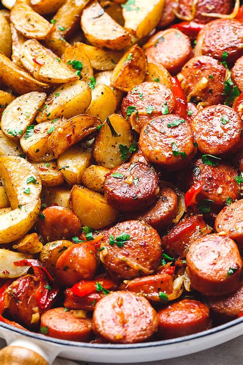 smoked-sausage-and-potato-skillet-recipe-eatwell101 image