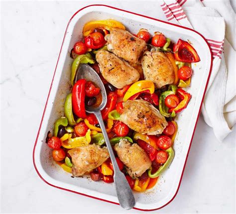 chicken-thigh-traybake-recipes-bbc-good-food image