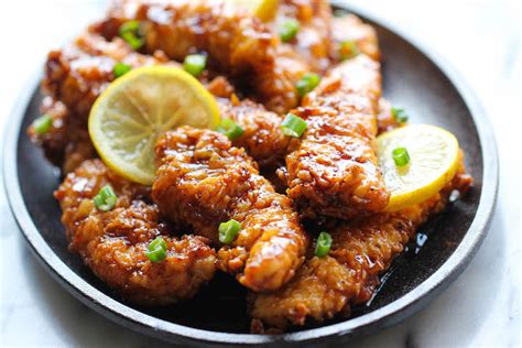 asian-lemon-chicken-tenders-damn-delicious image