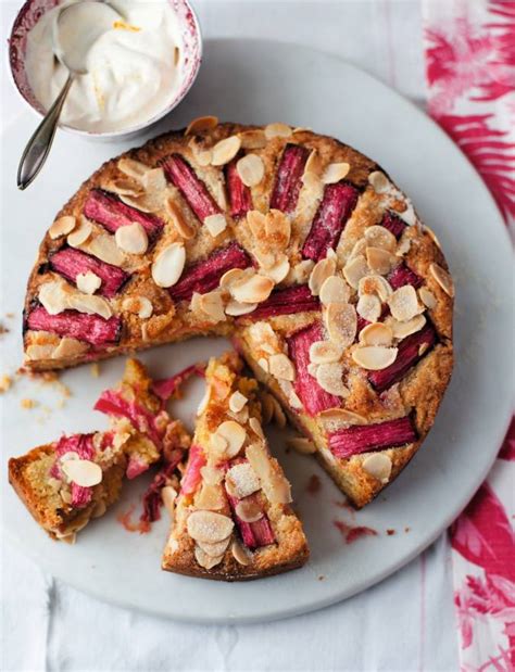 rhubarb-and-almond-cake-recipe-sainsburys image