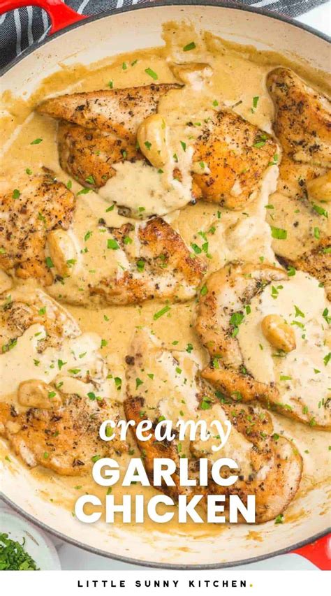 one-pan-creamy-garlic-chicken-little-sunny-kitchen image