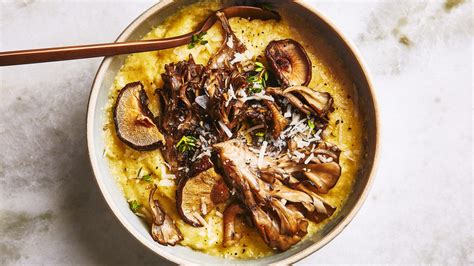 polenta-with-roasted-mushrooms-and-thyme-recipe-bon-apptit image