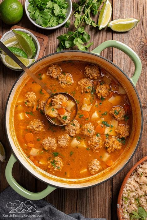 albondigas-mexican-meatball-soup-rustic-family image