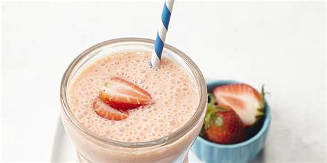 strawberry-banana-protein-smoothie-eatingwell image
