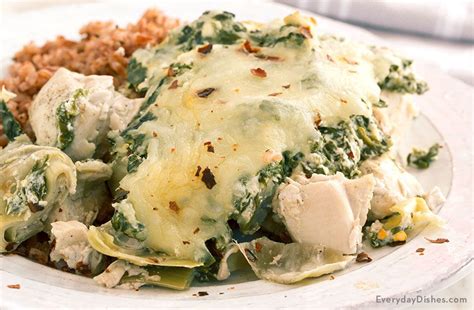 baked-chicken-with-spinach-and-artichoke-everyday image