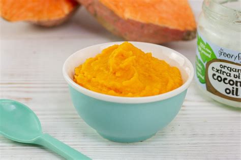 sweet-potato-puree-with-coconut-oil-weaning image