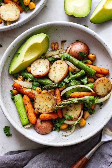vegan-sheet-pan-dinner-herbed-potato-asparagus image