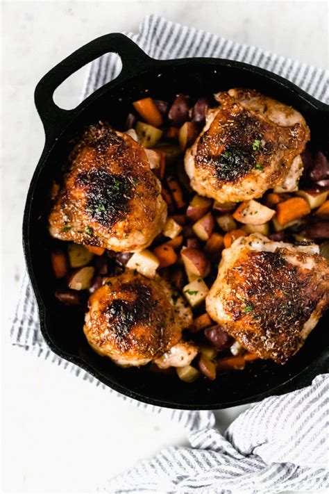 roasted-chicken-thighs-with-potatoes-and-carrots image
