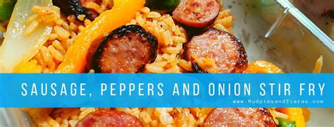 quick-sausage-peppers-and-onion-stir-fry image